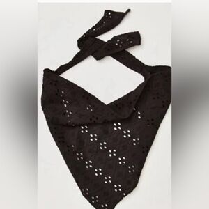 Free People Claro Eyelet Hair Scarf. NWT. Black